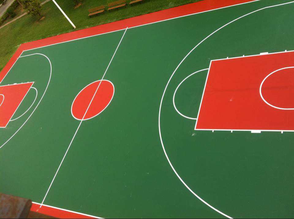 太倉硅PU材料打造的籃球場